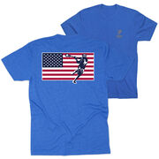 Guys Lacrosse Short Sleeve T-Shirt - Patriotic Lacrosse (Back Design)