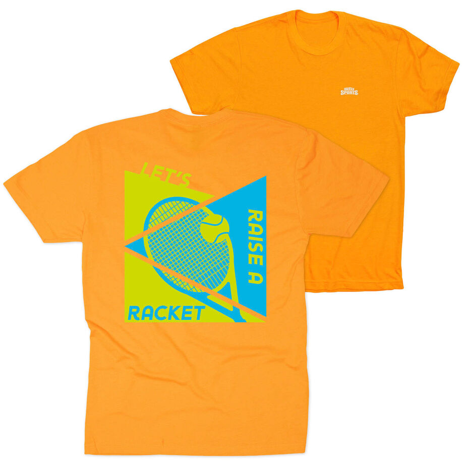 Tennis Short Sleeve T-Shirt - Let's Raise A Racket (Back Design)