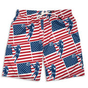 Guys Lacrosse Swim Trunks - Patriotic