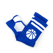 Basketball Woven Mid-Calf Socks - Ball (Royal/White)
