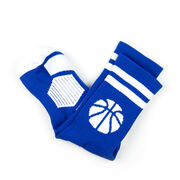 Basketball Woven Mid-Calf Socks - Ball (Royal/White)