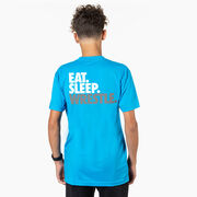 Wrestling Short Sleeve T-Shirt - Eat Sleep Wrestle (Stack) (Back Design)