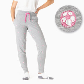 Soccer Embroidered Jogger - Soccer ball Gray/Pink