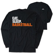 Basketball Tshirt Long Sleeve - Eat. Sleep. Basketball (Back Design)