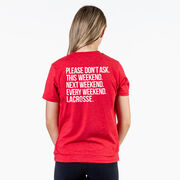 Girls Lacrosse Short Sleeve T-Shirt - All Weekend Lacrosse (Back Design) 