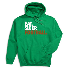 Football Hooded Sweatshirt - Eat. Sleep. Football. [Adult Large/Green] - SS