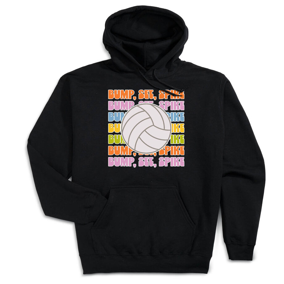 Volleyball Hooded Sweatshirt - Bump, Set, Spike