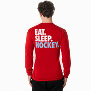 Hockey Tshirt Long Sleeve - Eat. Sleep. Hockey (Back Design)