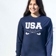 Field Hockey Tshirt Long Sleeve - USA