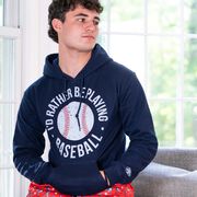 Baseball Hooded Sweatshirt - I'd Rather Be Playing Baseball Distressed