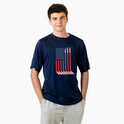 Hockey Short Sleeve Performance Tee - American Flag