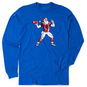 Football Tshirt Long Sleeve - Touchdown Santa