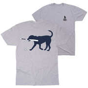 Baseball Short Sleeve T-Shirt - Navy Baseball Dog (Back Design)