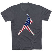 Softball T-Shirt Short Sleeve - Softball Stars and Stripes Player