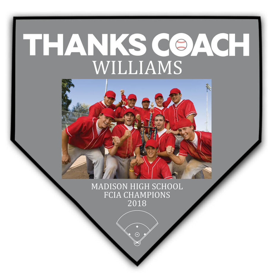 Baseball Home Plate Plaque - Thank You Coach Photo