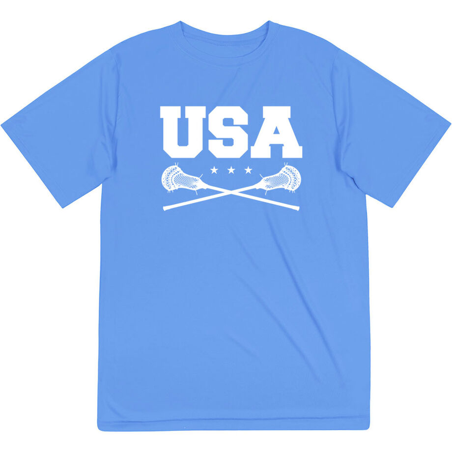 Guys Lacrosse Short Sleeve Performance Tee - USA