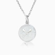 Livia Collection Sterling Silver Matte Lacrosse Crossed Sticks Necklace