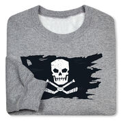 Hockey Crewneck Sweatshirt - Hockey Pirate Flag