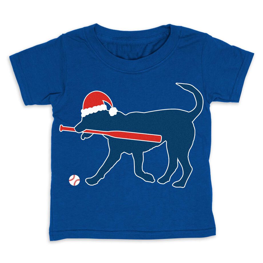 Baseball Toddler Short Sleeve Tee - Play Ball Christmas Dog