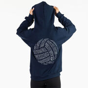 Volleyball Hooded Sweatshirt - Volleyball Words (Back Design)