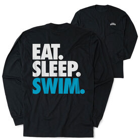 Swimming Tshirt Long Sleeve - Eat. Sleep. Swim (Back Design)