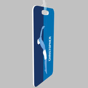 Swimming Bag/Luggage Tag - Personalized Swimmer Guy