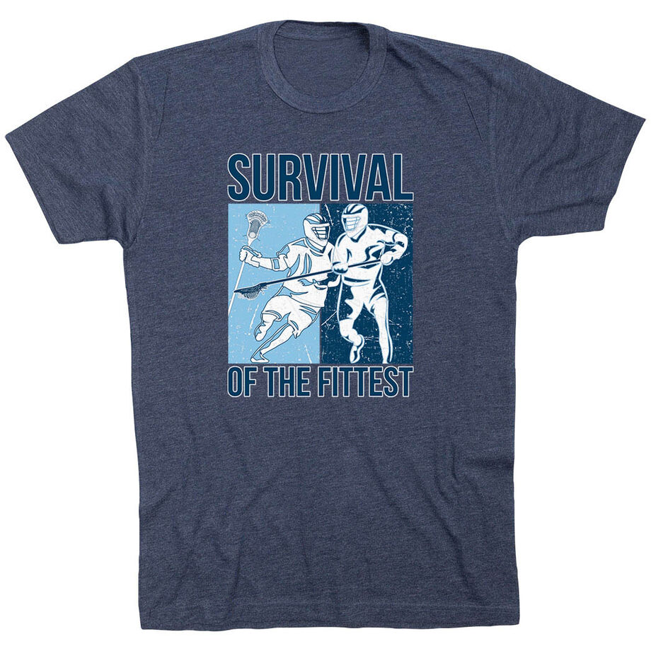 Guys Lacrosse Short Sleeve T-Shirt - Survival of the Fittest