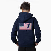 Guys Lacrosse Hooded Sweatshirt - Patriotic Lacrosse (Back Design)