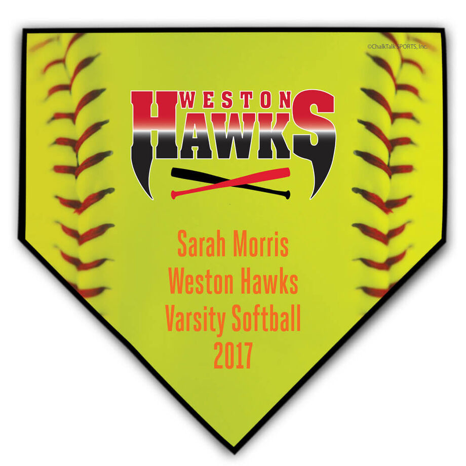 Softball Your Logo Home Plate Plaque