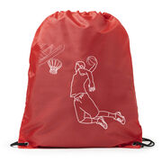 Basketball Drawstring Backpack - Basketball Player Sketch