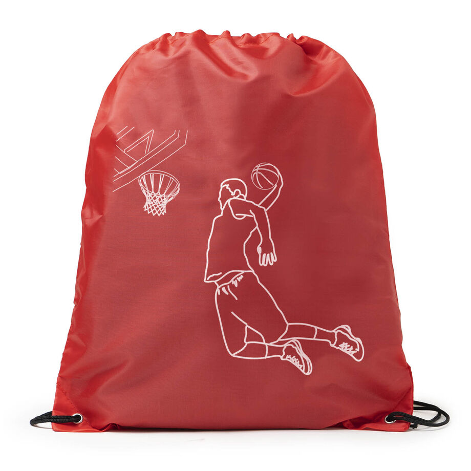 Basketball Drawstring Backpack - Basketball Player Sketch