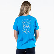 Skiing Short Sleeve T-Shirt - Yeti To Ski (Back Design)