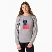 Hockey Tshirt Long Sleeve - American Flag