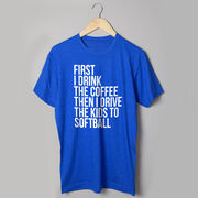 Softball Short Sleeve T-Shirt - Then I Drive The Kids To Softball