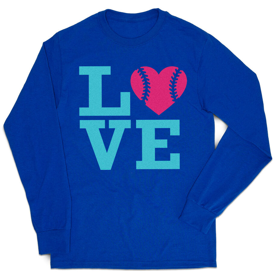 Softball Tshirt Long Sleeve - Love - Personalization Image