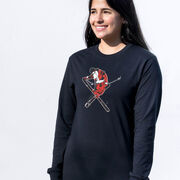 Skiing Tshirt Long Sleeve - Freestyle Santa