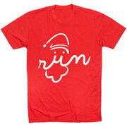 Running Short Sleeve T-Shirt - Santa Run Face 