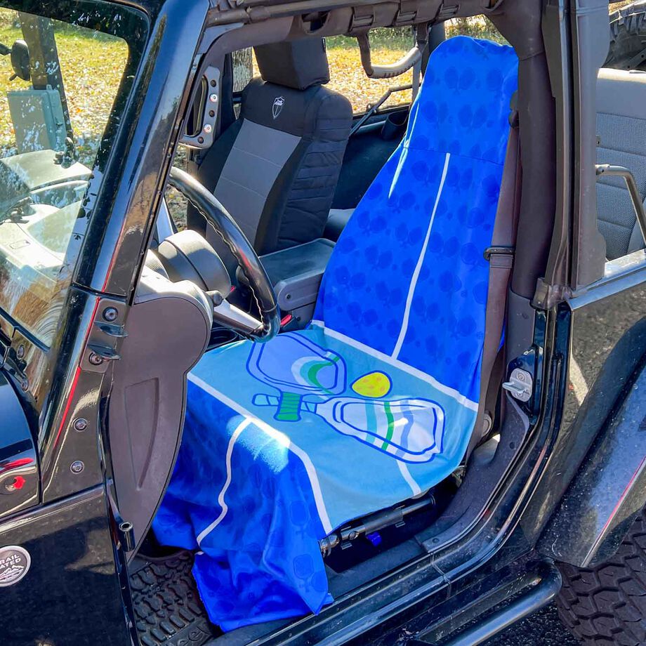 Pickleball Moisture-Wicking Towel Car Seat Cover - Court