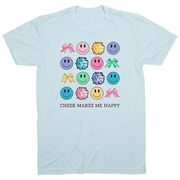 Cheerleading Short Sleeve T-Shirt - Cheer Makes Me Happy