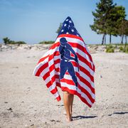 Baseball Hooded Towel - American Flag