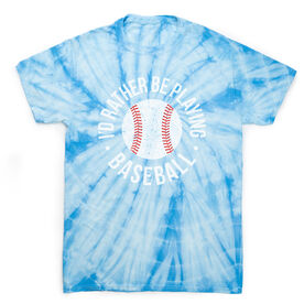 Baseball Short Sleeve T-Shirt - Rather Be Playing Baseball Distressed