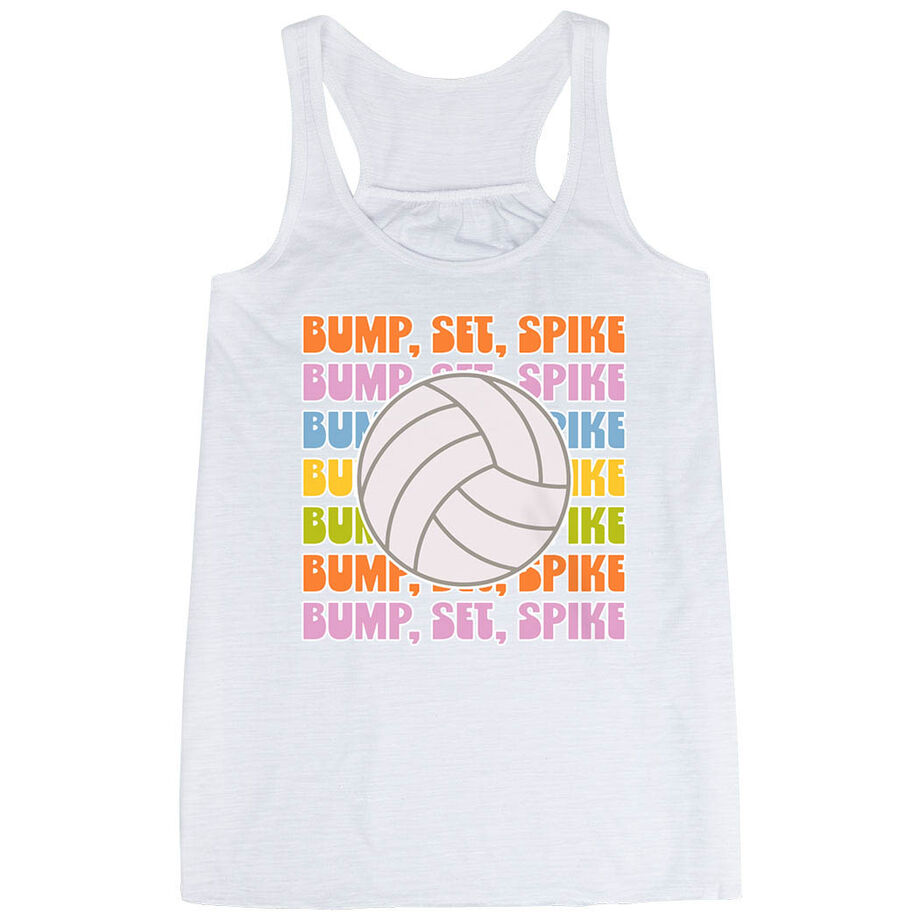 Volleyball Flowy Racerback Tank Top - Bump, Set, Spike