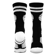 Volleyball Woven Mid-Calf Socks - Ball (Black/White)