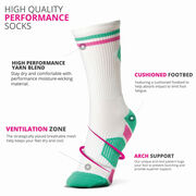 Pickleball Woven Mid-Calf Socks - Crossed Paddles - Miami