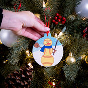 Softball Round Ceramic Ornament  - Softball Snowman