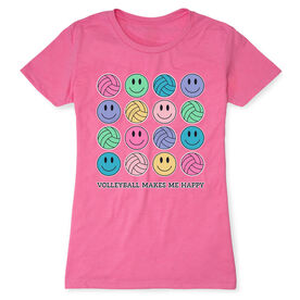 Volleyball Women's Everyday Tee - Volleyball Makes Me Happy