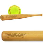 Softball Mini Engraved Bat Wedding