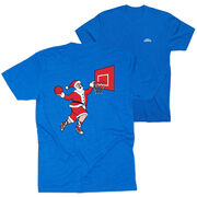 Basketball Short Sleeve T-Shirt - Slam Dunk Santa (Back Design)