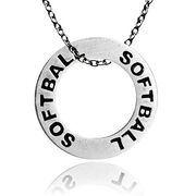 Softball Message Ring Necklace