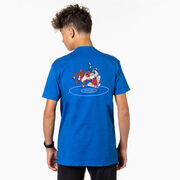 Wrestling Short Sleeve T-Shirt - Wrestling Reindeer (Back Design)